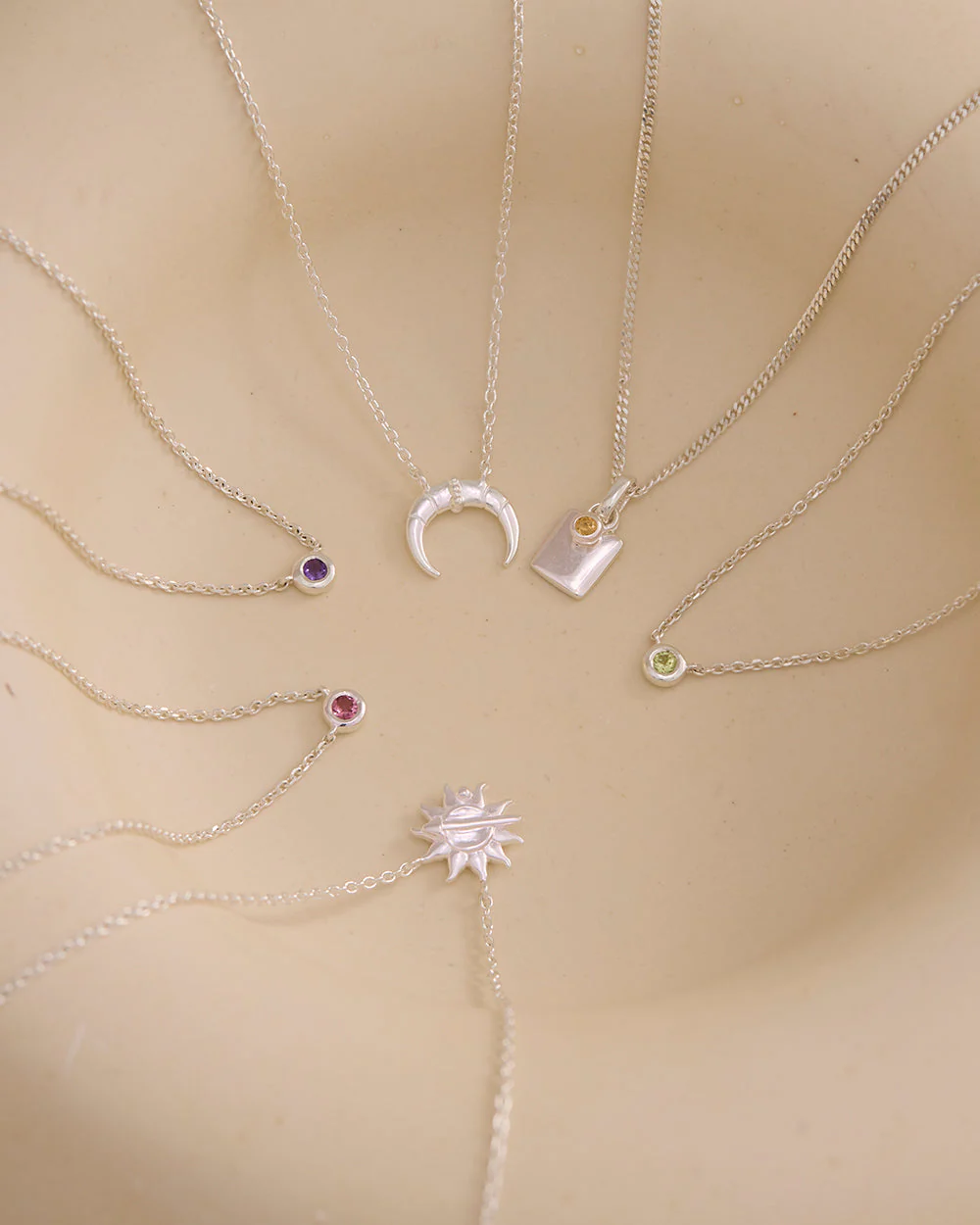 ENGRAVABLE BIRTHSTONE NECKLACE (STERLING SILVER) - Image 4