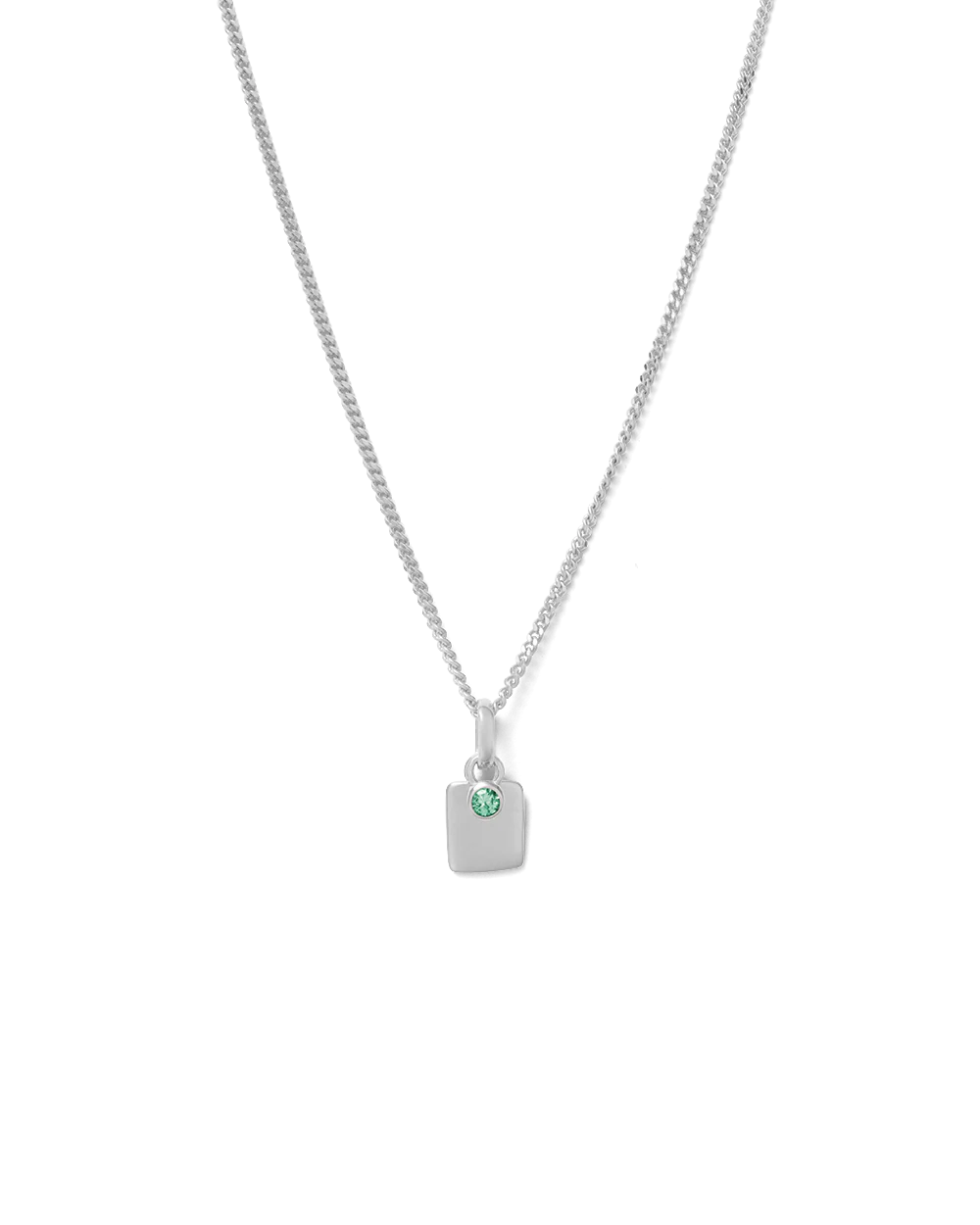 ENGRAVABLE BIRTHSTONE NECKLACE (STERLING SILVER) - Image 7